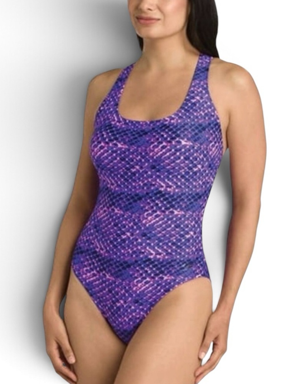 Speedo Ultraback Purple And Pink Print One Piece  Swimsuit